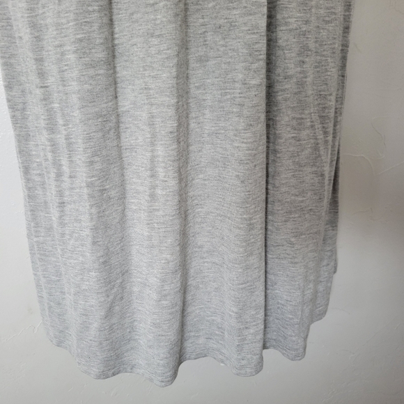 DE Collection Women's XS Heather Grey Cap Sleeve Midi Dress V-neck Keyhole Soft - Picture 8 of 10